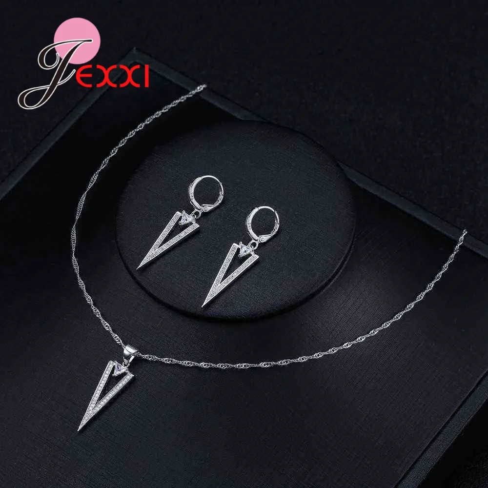 Conjunto De Joias de Prata Triângulo - Imagem 2