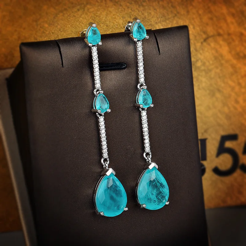 Brincos de Prata Longos com Turmalina - Imagem 2