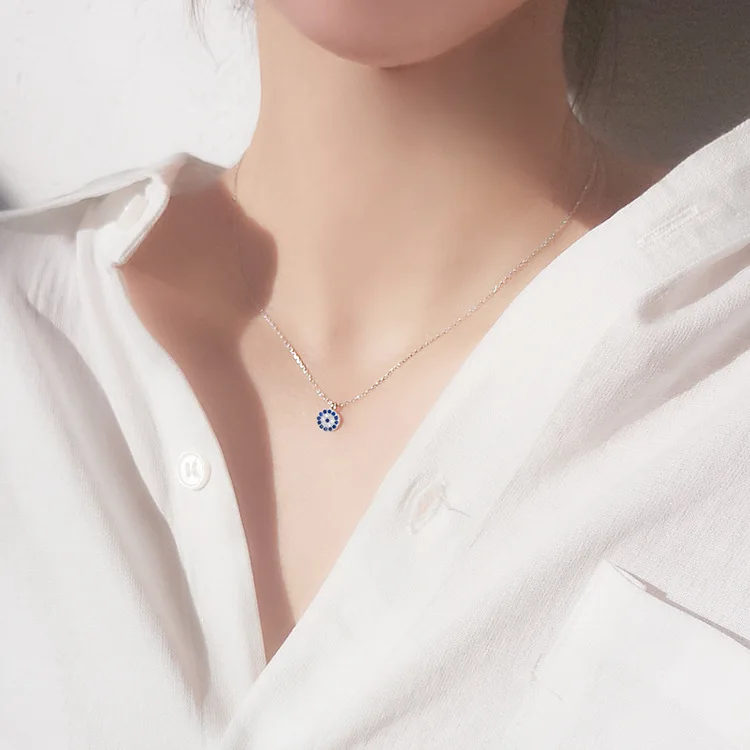 Colar de Prata Olho Grego Redondo - Imagem 2