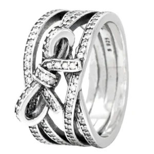 Anel de Prata Entrelaçado com Laço