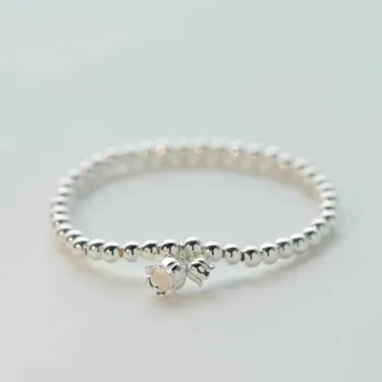 Pulseira de Prata Pingente Tulipa