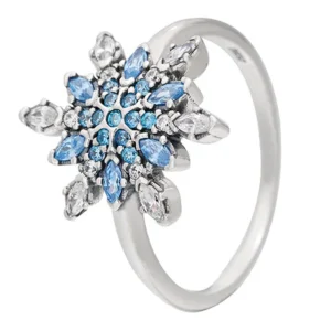 Anel de Prata com Safiras Azuis