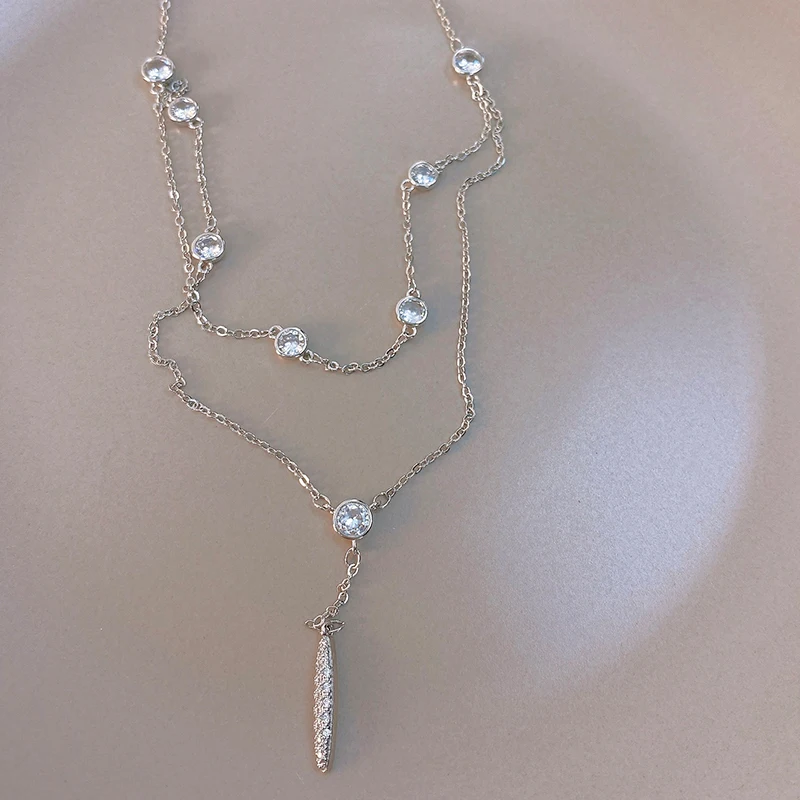 Colar em prata Dupla camada com Pingente - Imagem 4