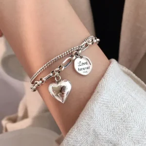 Pulseira de Prata Amor Para Sempre