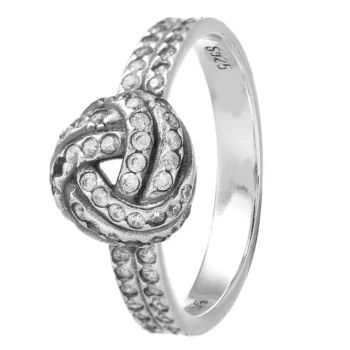 Anel de Prata Nó com Cristais