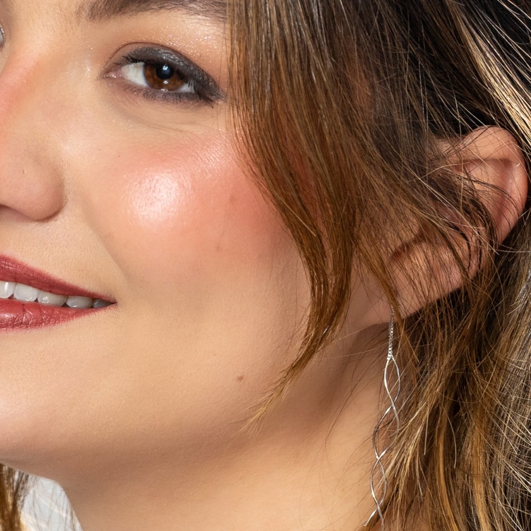 Brincos Longos de Prata 925 Ondulados