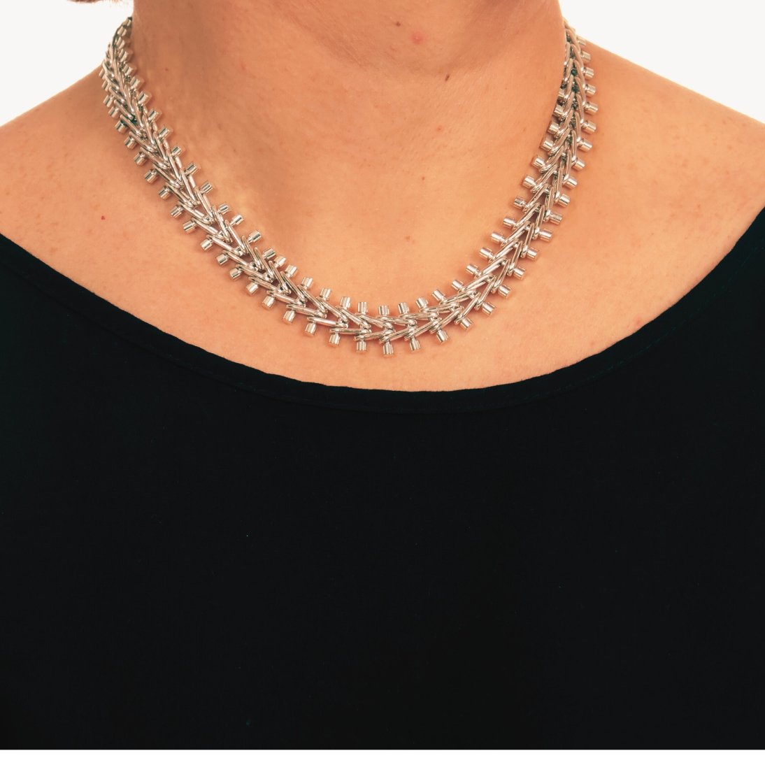 Colar Feminino de Prata 925 Trançado Elegante