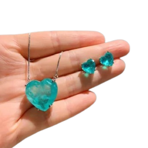 Conjunto de Joias de Prata com turmalina