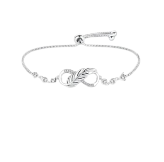 Pulseira de Prata Infinity Feather