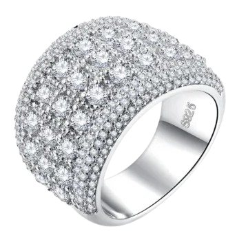 Anel de Prata com brilhantes Espumante