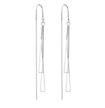 Brincos de prata Longos Geométricos