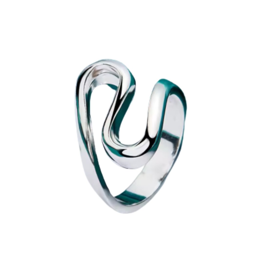 Anel Vazado de Prata 925 Design Moderno