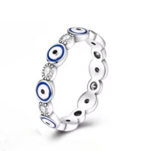 Anel de prata 9250 Olho Grego com Brilhantes