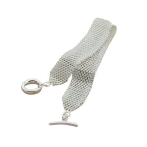 Pulseira de Prata Rede Fechamento Coração