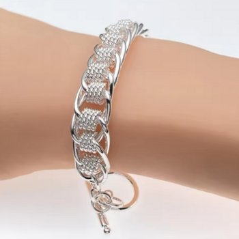 Pulseira de Prata Elos Lisos Sublime - Imagem 2