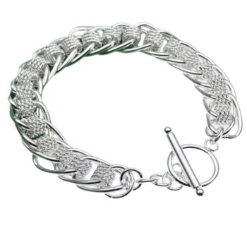 Pulseira de Prata Elos Lisos Sublime