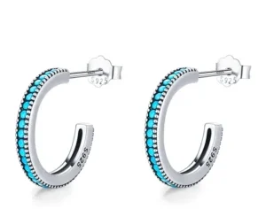 Brincos de Prata Turquesa Natural