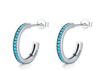 Brincos de Prata Turquesa Natural