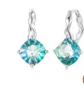 Brincos de Prata Verde Turmalina