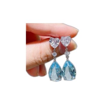 Brincos de Prata em zircônia Cúbica