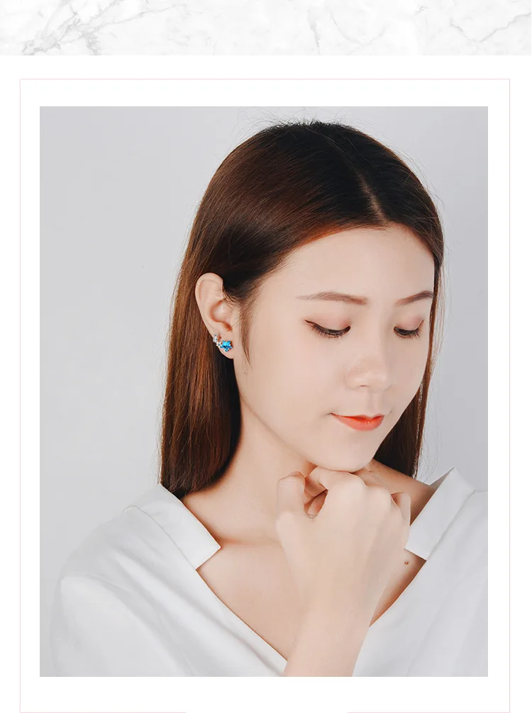 Brincos de Prata Cristal Azul - Imagem 3