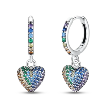 Brincos de Prata Cravejado Colorido