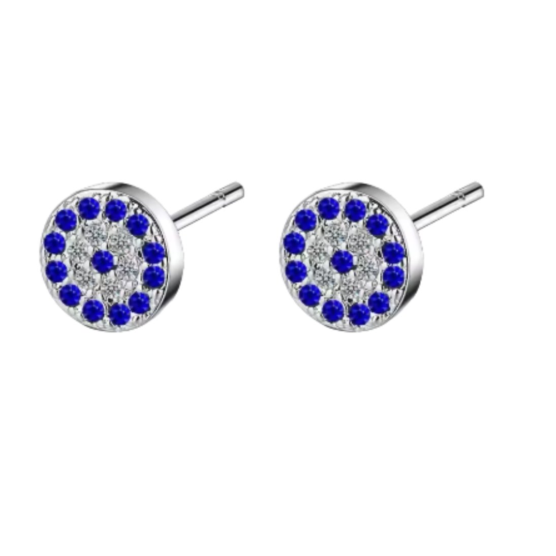 Brincos de Prata com Brilhante Olho Grego