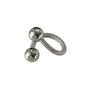 Anel Duplo de Prata 925 com Esferas