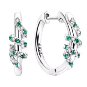 Brincos de Prata 925 Zircônia Verde