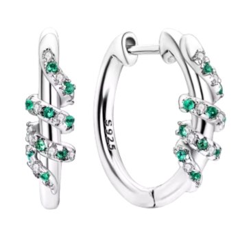 Brincos de Prata 925 Zircônia Verde